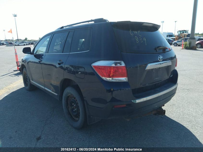 2012 Toyota Highlander V6 VIN: 5TDBK3EH1CS130549 Lot: 20162412