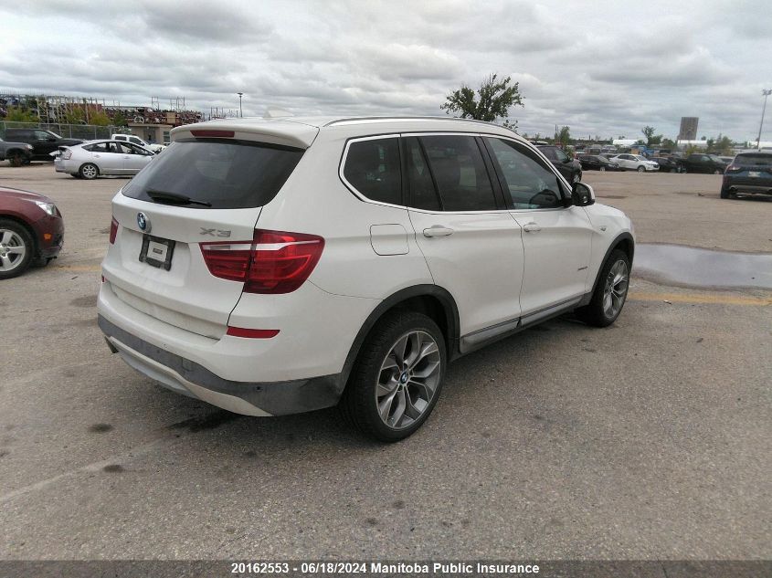 2017 BMW X3 28I VIN: 5UXWX9C57H0T02932 Lot: 20162553