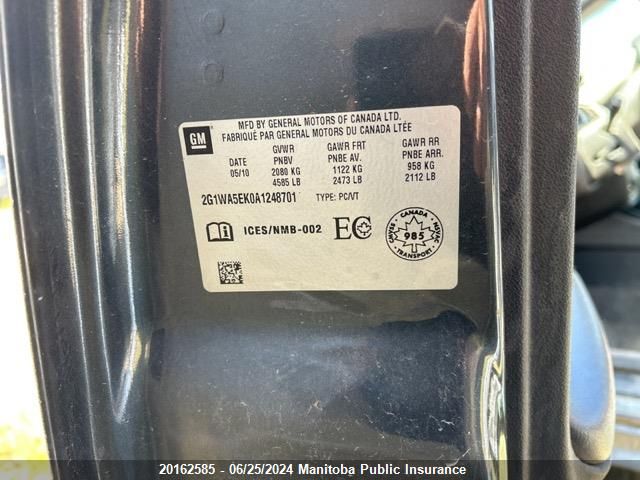 2010 Chevrolet Impala Ls V6 VIN: 2G1WA5EK0A1248701 Lot: 20162585