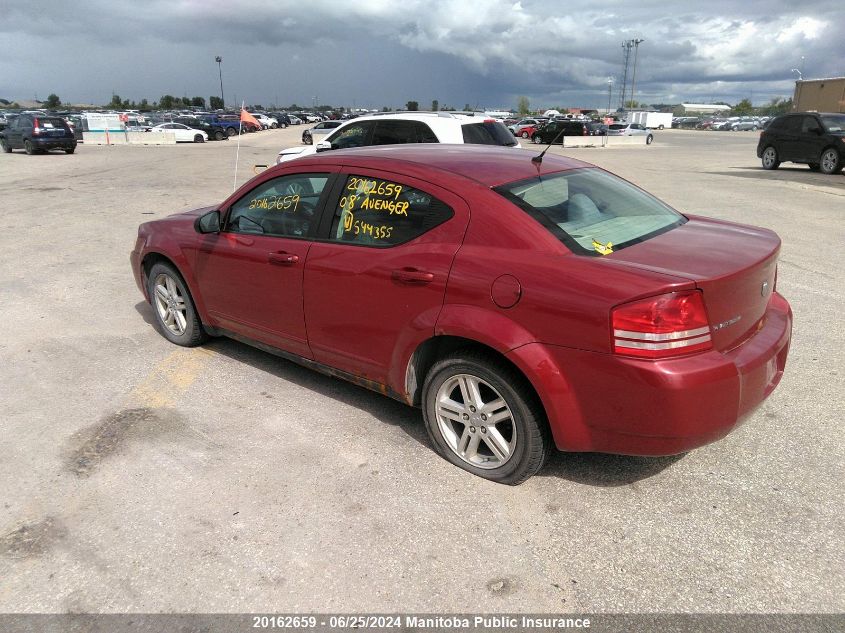 2008 Dodge Avenger Sxt V6 VIN: 1B3LC56R08N554355 Lot: 20162659