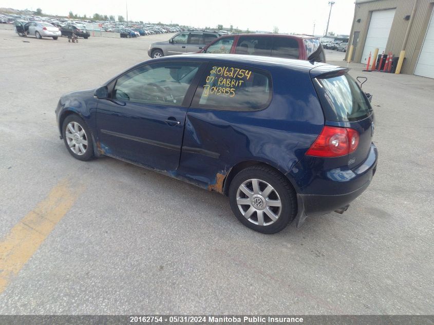 2007 Volkswagen Rabbit 2.5 VIN: WVWBR71K17W043955 Lot: 20162754