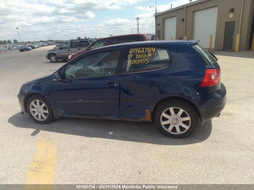 2007 Volkswagen Rabbit 2.5 VIN: WVWBR71K17W043955 Lot: 20162754