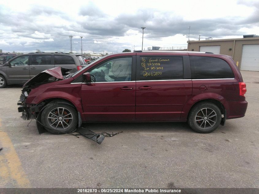 2016 Dodge Grand Caravan Sxt VIN: 2C4RDGBG5GR392438 Lot: 20162870