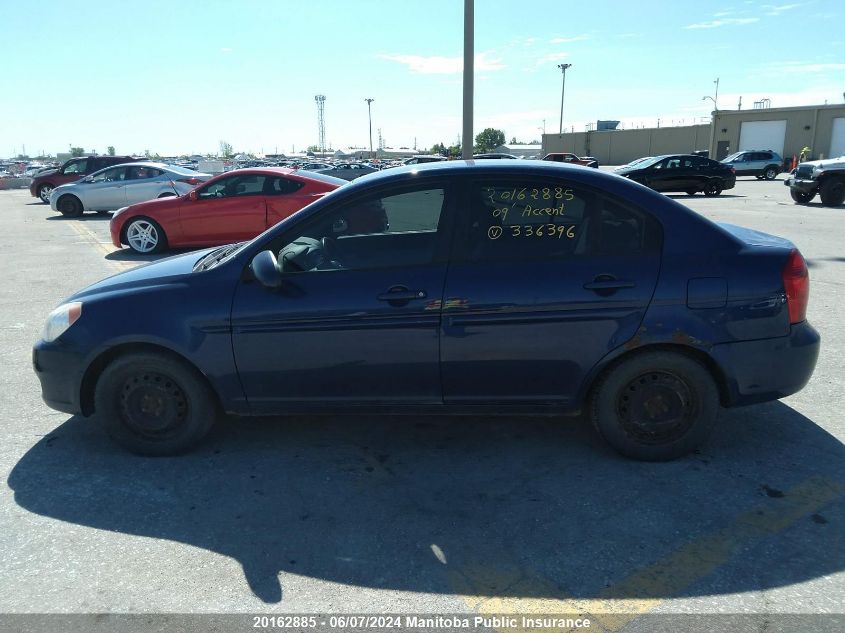2009 Hyundai Accent Gls VIN: KMHCN45C59U336396 Lot: 20162885