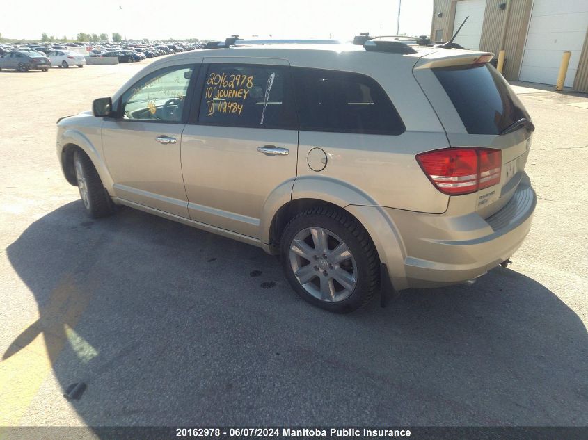 2010 Dodge Journey R/T VIN: 3D4PH6FV8AT112484 Lot: 20162978