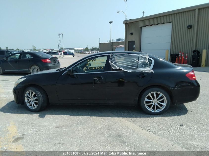2008 Infiniti G35X Luxury VIN: JNKBV61F98M256057 Lot: 20163108