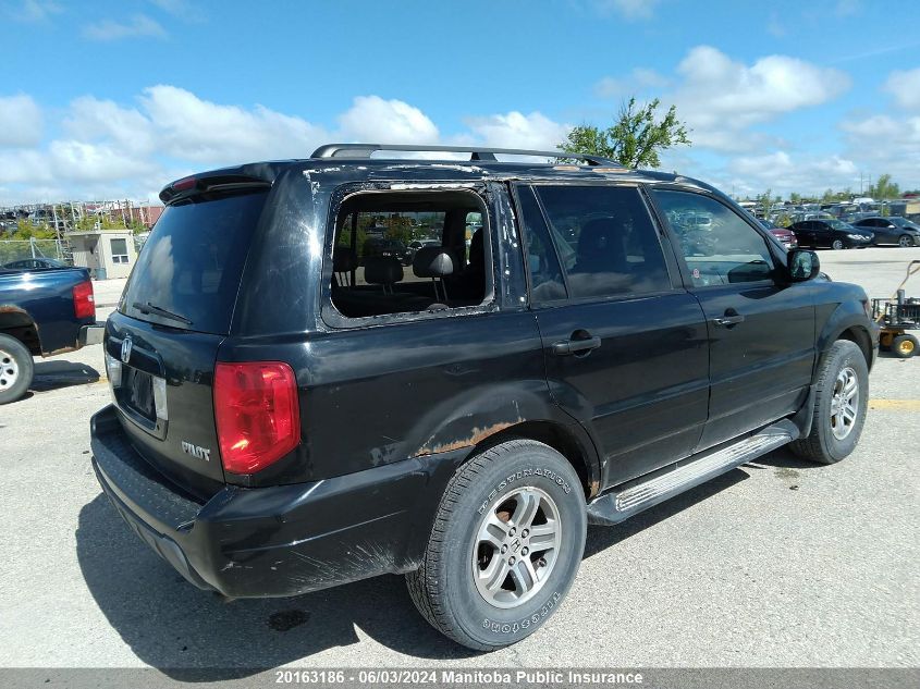 2005 Honda Pilot Ex-L VIN: 2HKYF18515H001238 Lot: 20163186