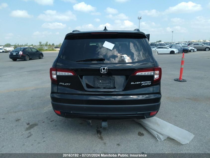2019 Honda Pilot Black Edition VIN: 5FNYF6H04KB500109 Lot: 20163192