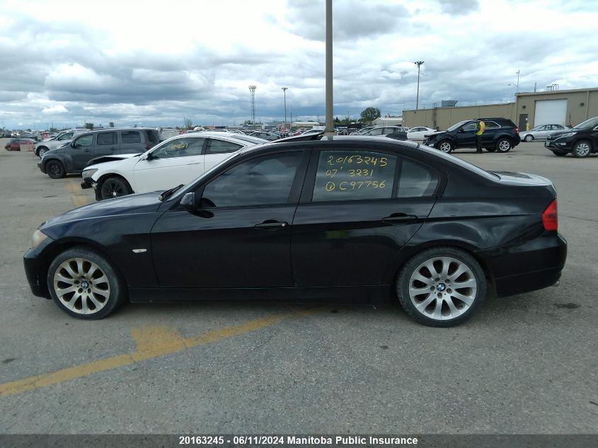 2007 BMW 323I VIN: WBAVH135X7KC97756 Lot: 20163245