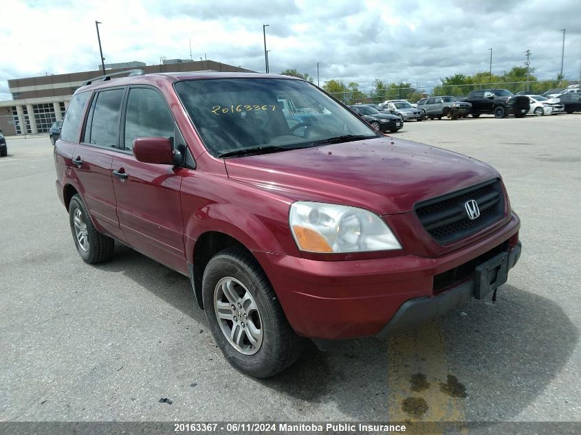 2005 Honda Pilot Ex-L VIN: 2HKYF18515H001885 Lot: 20163367