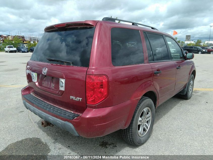 2005 Honda Pilot Ex-L VIN: 2HKYF18515H001885 Lot: 20163367