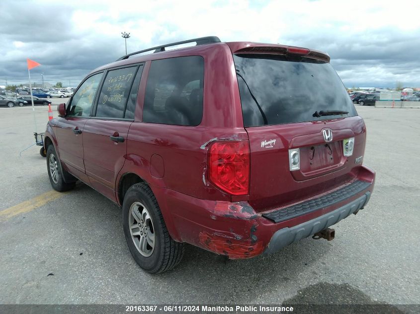 2005 Honda Pilot Ex-L VIN: 2HKYF18515H001885 Lot: 20163367