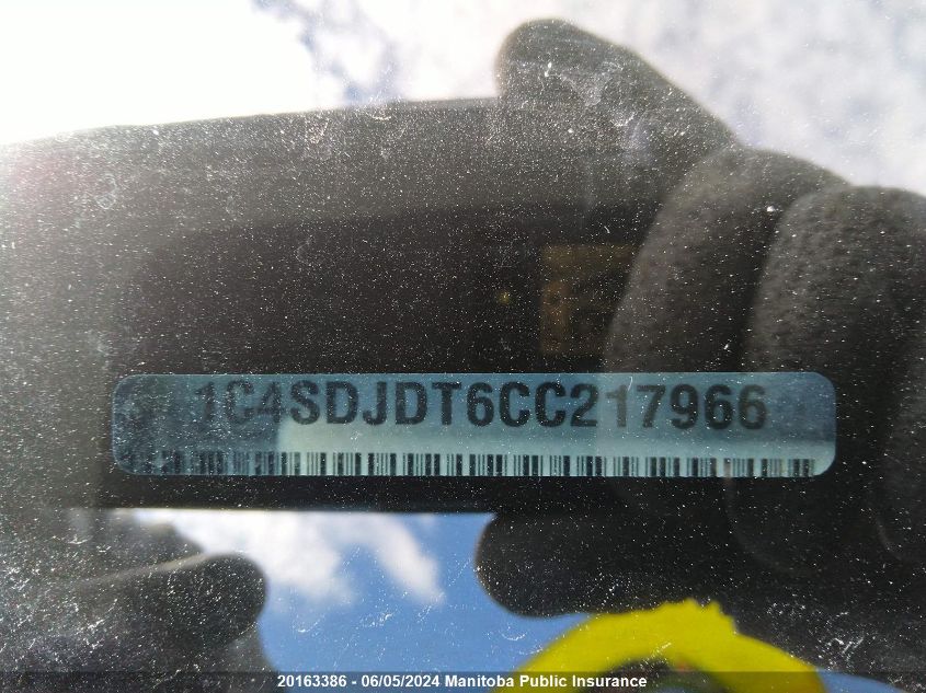 2012 Dodge Durango Crew Plus VIN: 1C4SDJDT6CC217966 Lot: 20163386
