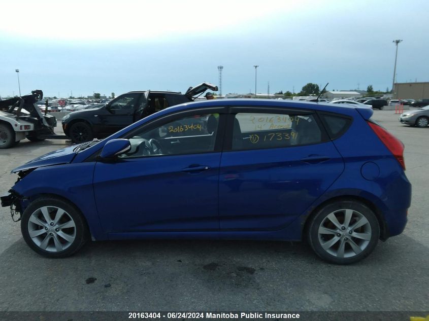 2014 Hyundai Accent Gls VIN: KMHCU5AE9EU173391 Lot: 20163404
