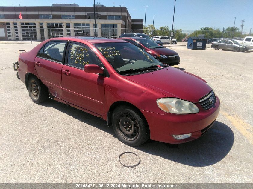 2003 Toyota Corolla Le VIN: 2T1BR38E23C770162 Lot: 20163477