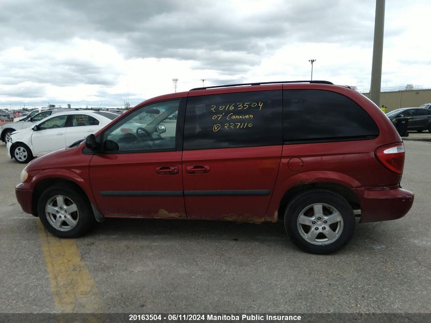 2007 Dodge Caravan Sxt VIN: 1D4GP45R87B227110 Lot: 20163504