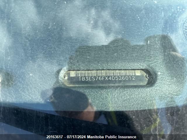 2004 Dodge Sx 2.0 R/T VIN: 1B3ES76FX4D526012 Lot: 20163617