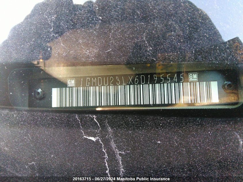 2006 Pontiac Montana Sv6 Sv6 VIN: 1GMDU23LX6D195545 Lot: 20163715