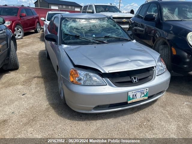 2003 Honda Civic Lx VIN: 1HGEM21573L800492 Lot: 20163982