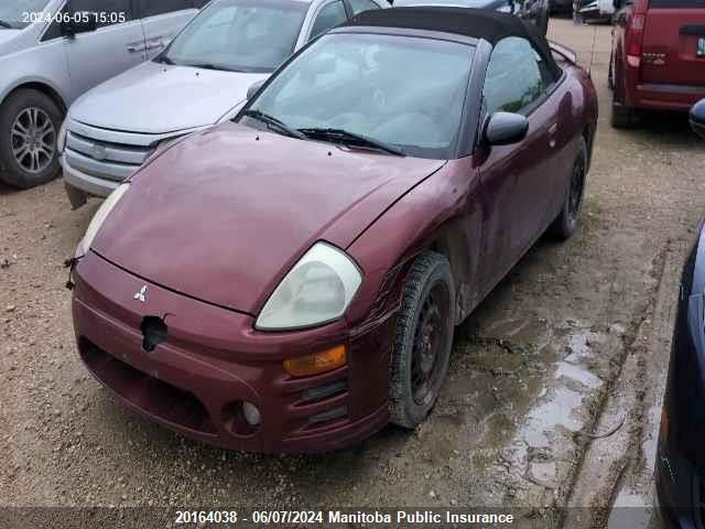 2003 Mitsubishi Eclipse Spyder Gs VIN: 4A3AE45G23E601580 Lot: 20164038