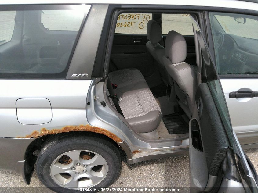 2003 Subaru Forester 2.5 Xs VIN: JF1SG65693H715620 Lot: 20164316
