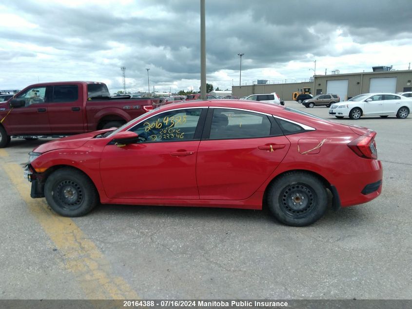 2020 Honda Civic Ex VIN: 2HGFC2F78LH022346 Lot: 20164388