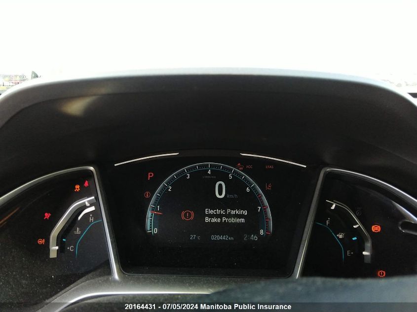 2019 Honda Civic Touring VIN: 2HGFC1F94KH104424 Lot: 20164431