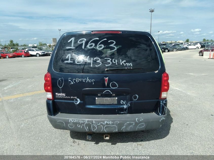 2007 Pontiac Montana Sv6 Sv6 VIN: 1GMDU03177D201659 Lot: 20164576