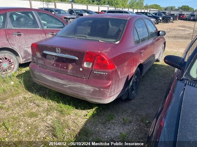 2003 Honda Civic Sport VIN: 2HGES15853H926237 Lot: 20164612