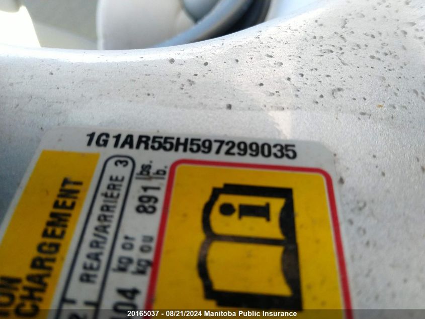 2009 Chevrolet Cobalt Ls VIN: 1G1AR55H597299035 Lot: 20165037