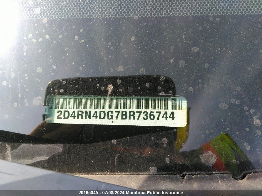 2011 Dodge Grand Caravan Se VIN: 2D4RN4DG7BR736744 Lot: 20165045