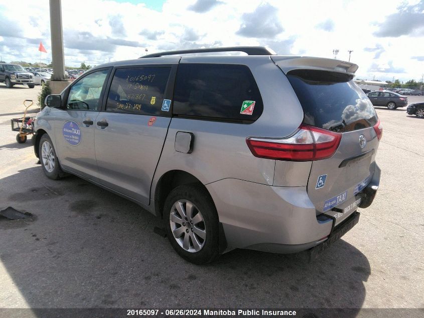 2017 Toyota Sienna V6 VIN: 5TDZZ3DC6HS871867 Lot: 20165097