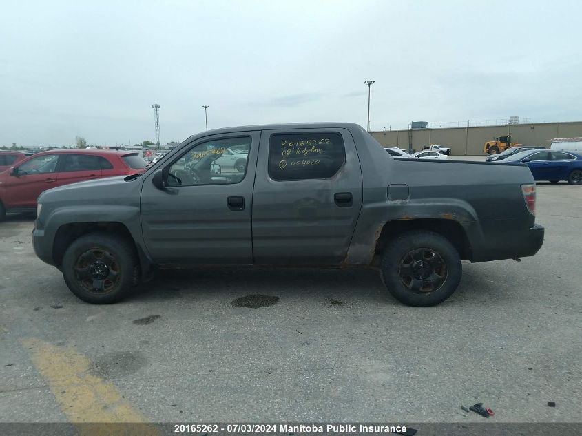 2008 Honda Ridgeline Lx VIN: 2HJYK16428H004020 Lot: 20165262