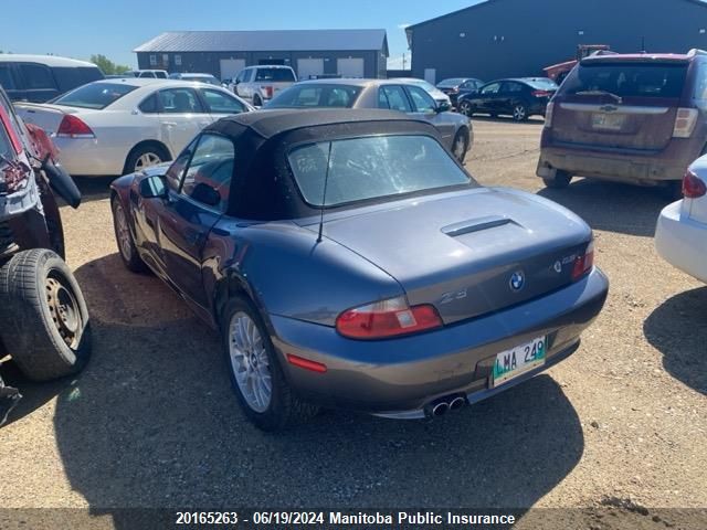 2000 BMW Z3 2.8 VIN: 4USCH3349YLF42369 Lot: 20165263