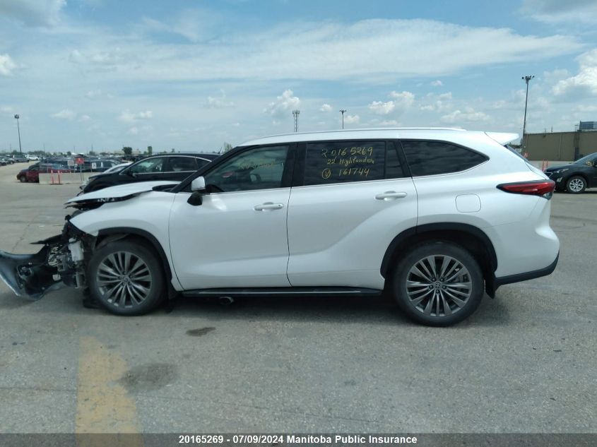 2022 Toyota Highlander Limited V6 VIN: 5TDFZRBH1NS161744 Lot: 20165269