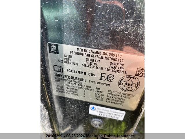 2011 Chevrolet Traverse Ls VIN: 1GNKVEED4BJ315813 Lot: 20165299