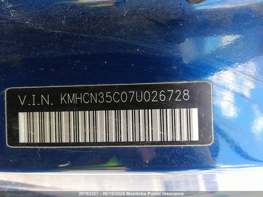 2007 Hyundai Accent Gs VIN: KMHCN35C07U026728 Lot: 20165327