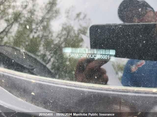 2018 Nissan Rogue Sv VIN: 5N1AT2MVXJC765001 Lot: 20165400