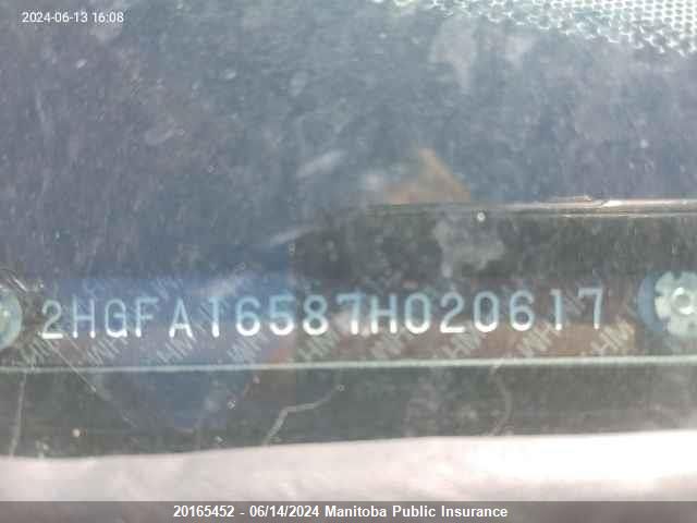 2007 Honda Civic Lx VIN: 2HGFA16587H020617 Lot: 20165452