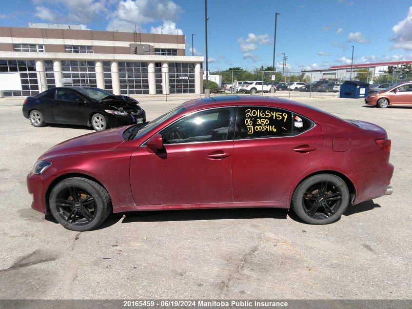 2006 Lexus Is 250 VIN: JTHCK262365003416 Lot: 20165459