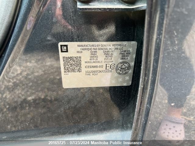 2019 Chevrolet Malibu Lt VIN: 1G1ZD5ST2KF216330 Lot: 20165725