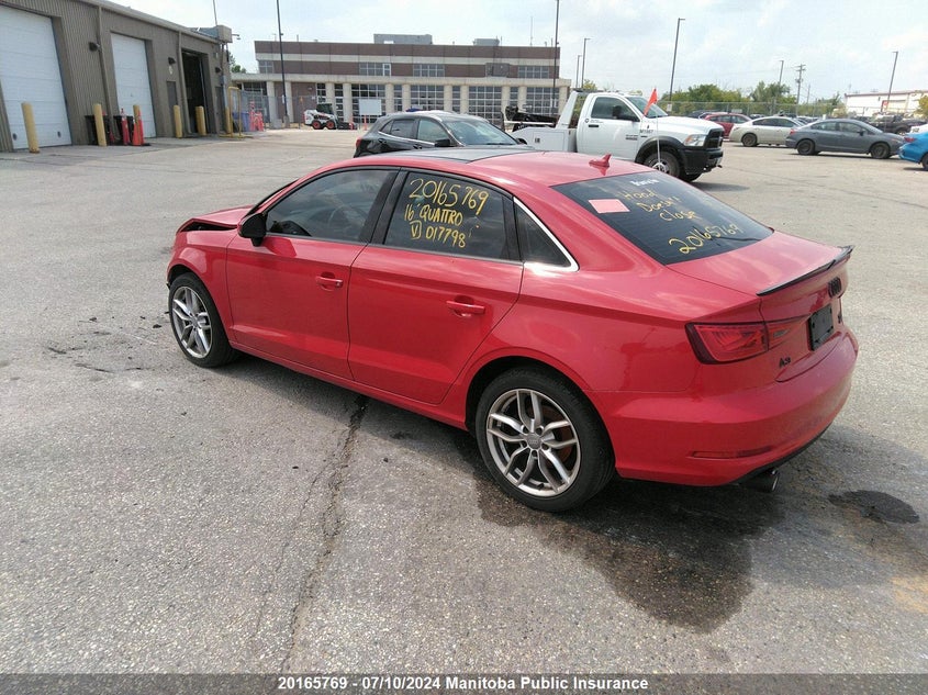 2016 Audi A3 2.0T Quattro VIN: WAUB8GFF1G1017798 Lot: 20165769