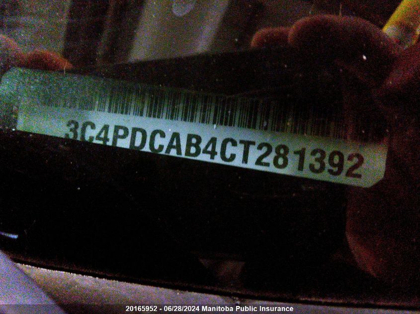 2012 Dodge Journey Se VIN: 3C4PDCAB4CT281392 Lot: 20165952