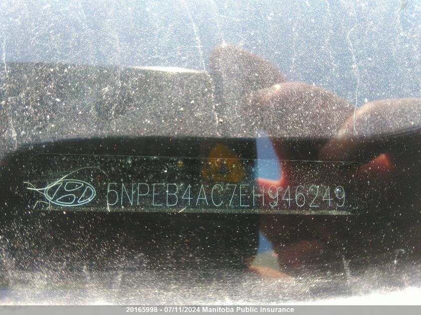 2014 Hyundai Sonata Gls VIN: 5NPEB4AC7EH946249 Lot: 20165998