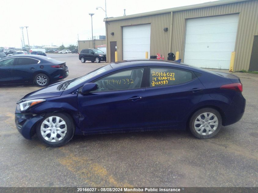 2014 Hyundai Elantra Gl VIN: 5NPDH4AE2EH468589 Lot: 20166027