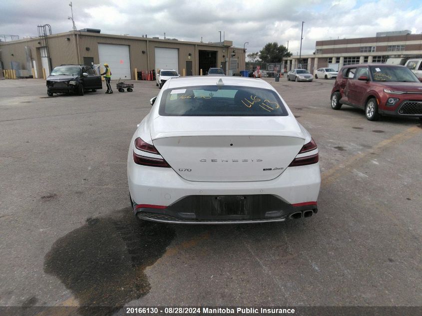 2022 Genesis G70 Advanced 2.0T VIN: KMTG34TA5NU088756 Lot: 20166130