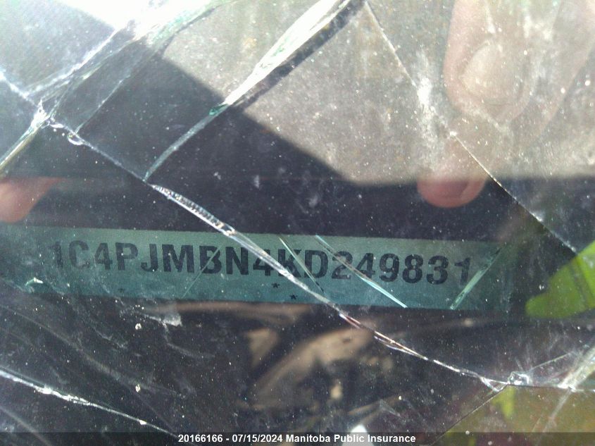 2019 Jeep Cherokee Trailhawk VIN: 1C4PJMBN4KD249831 Lot: 20166166