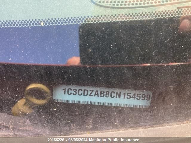 2012 Dodge Avenger Se VIN: 1C3CDZAB8CN154599 Lot: 20166226