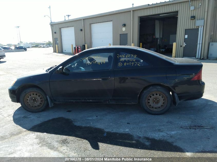 2003 Honda Civic Si VIN: 1HGEM22973L802972 Lot: 20166278