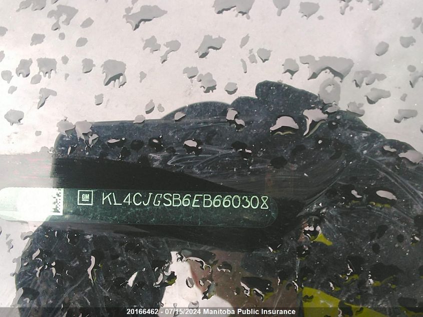 2014 Buick Encore VIN: KL4CJGSB6EB660308 Lot: 20166462